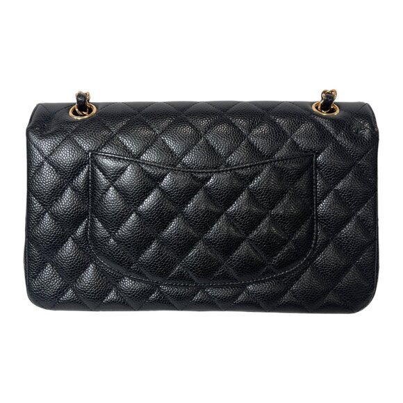 CHANEL Black Quilted Leather Caviar Double Flap Crossbody Timeless Bag Medium - Picture 4 of 15